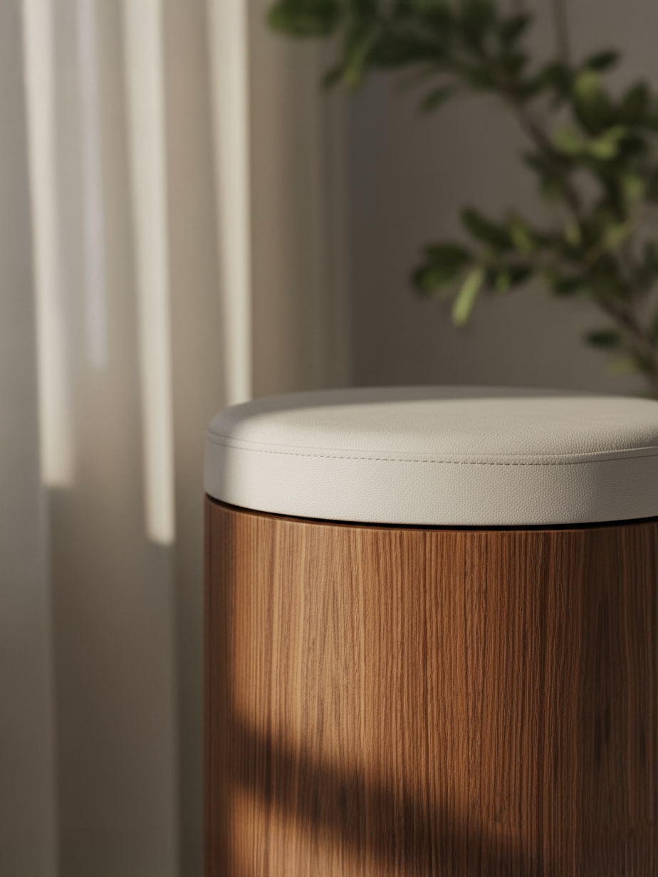 Taburet z přírodního dřeva, ruční výroba, multifunkční, prémiový design