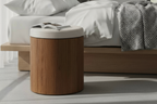 Multifunkční noční stolek z ořechového dřeva, ruční výroba, nadčasový design, odkládací taburet