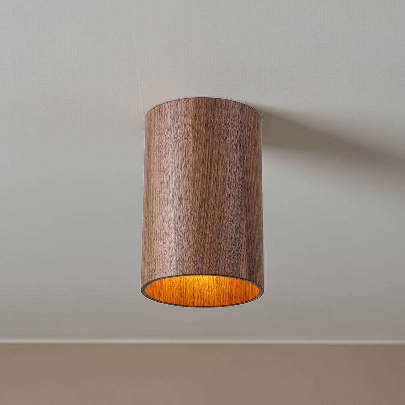 Dřevěné přisazené stropní světlo | Minimalistické svítidlo v přírodním stylu