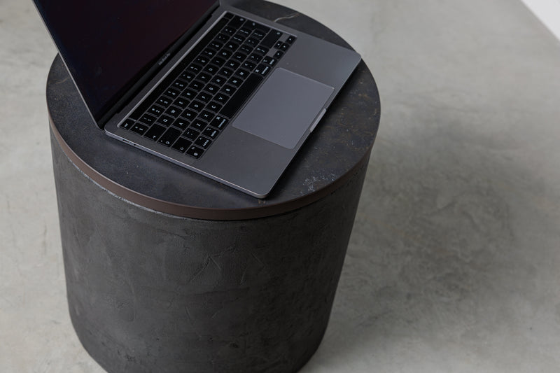 Válcový konferenční stolek z mikrobetonu, moderní odkládací stolek do obývacího pokoje, minimalistický design