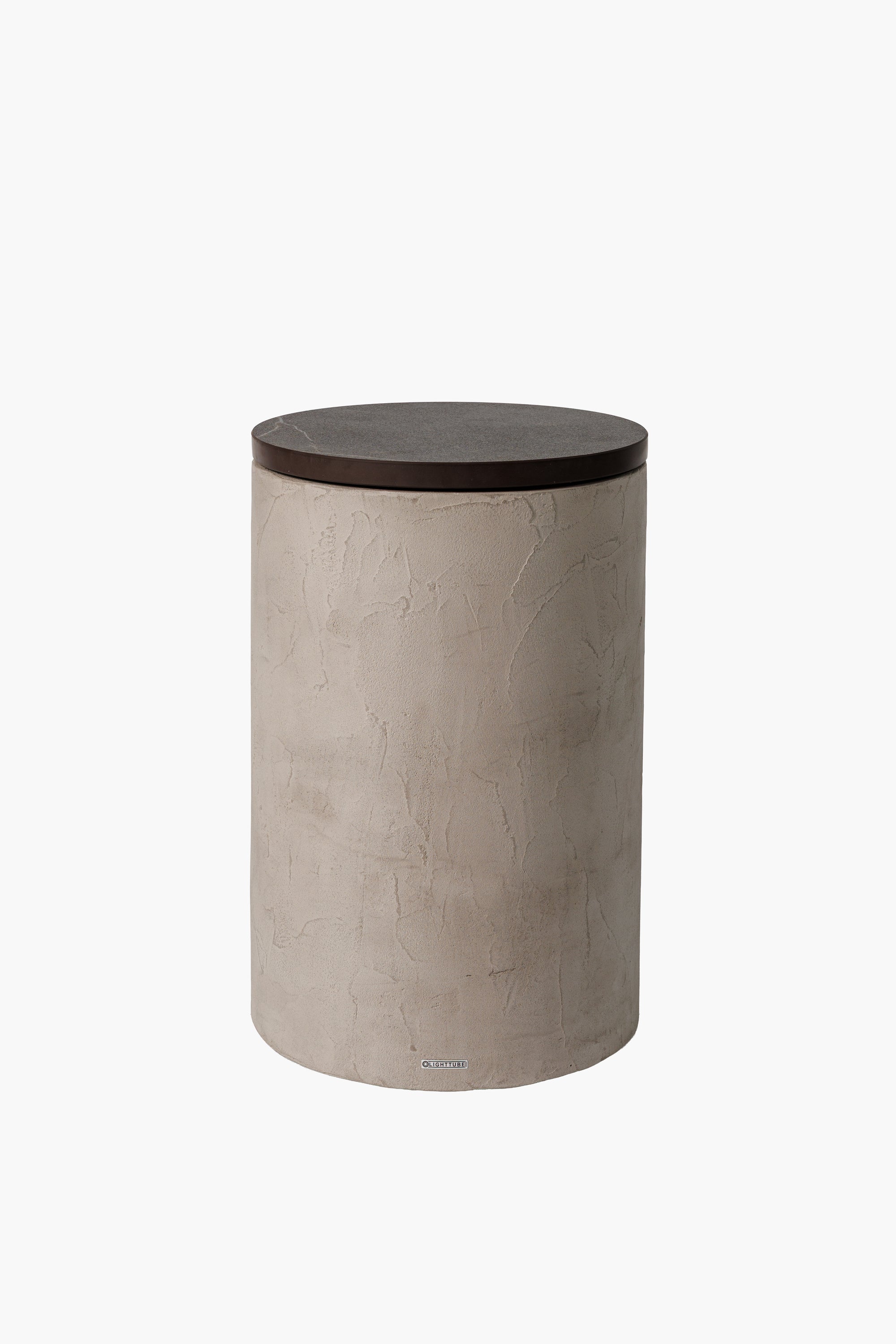 Microconcrete table with stone top 