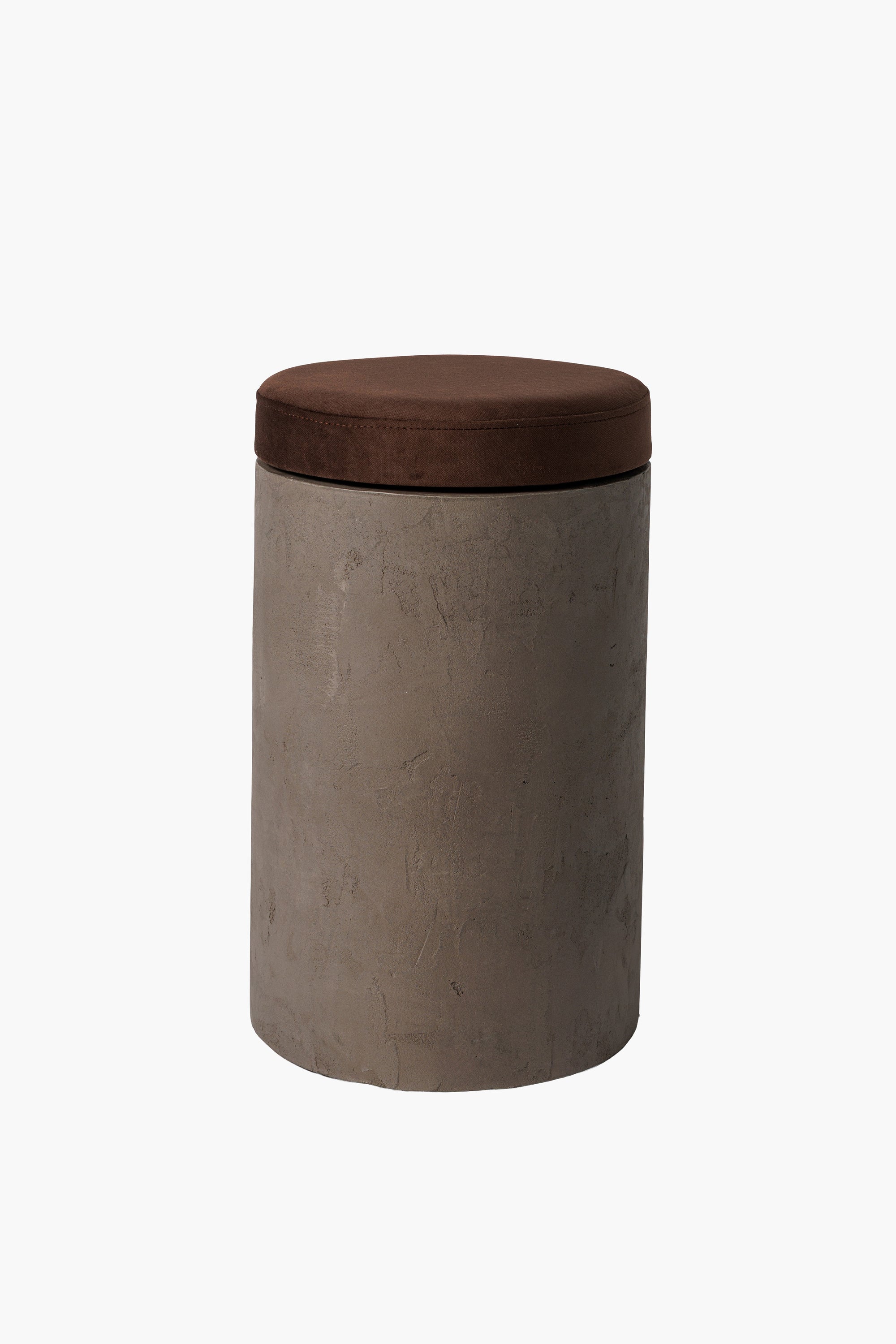Betonový taburet s polštářem (Ø 31 cm)