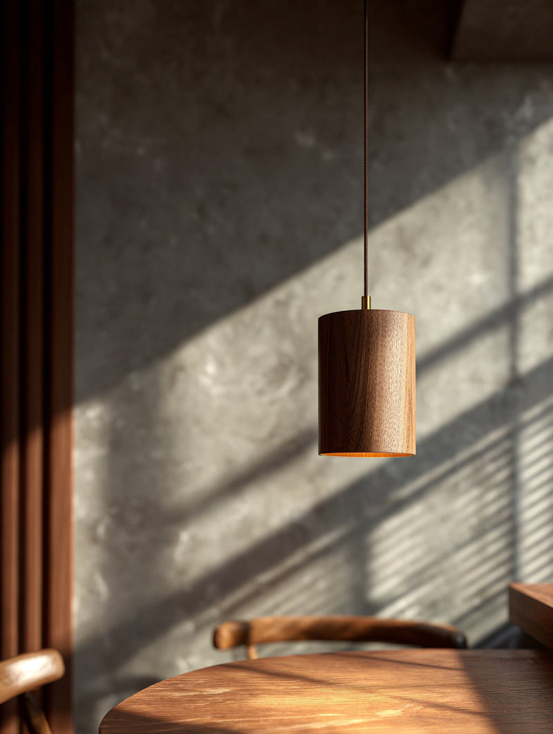 Závěsné dřevěné svítidlo | Industriální design a ruční výroba